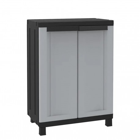 Armario Resina Medio 2 Puertas Negro Gris Twist Black 68 X 3