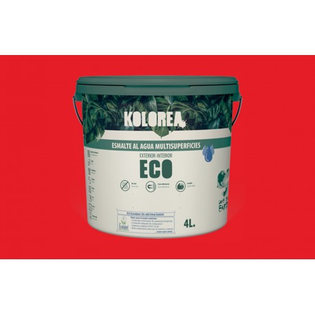 Esmalte Al Agua Eco Satinado Kolorea 250 Ml Rojo China