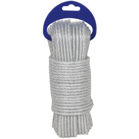 Cuerda Cableada Pe Plastif 4c 5mm Blanco 15 M