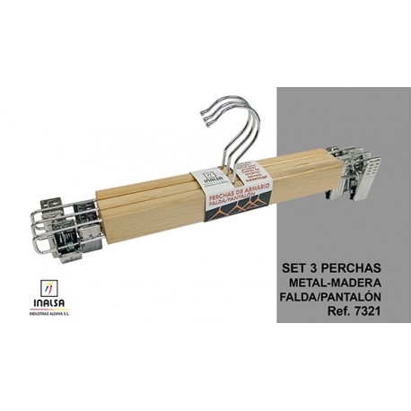 Percha Madera Falda-pantal Set-3 -