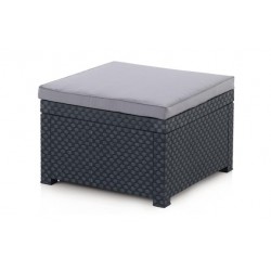 Pouf Ratan Resina Diva Grafito Shaf 56x56x39 Cm