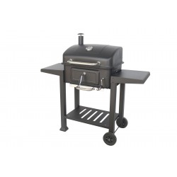 Barbacoa Carbon Con Tapa Y Dos Mesas Auxiliares 121,5 X 62 X