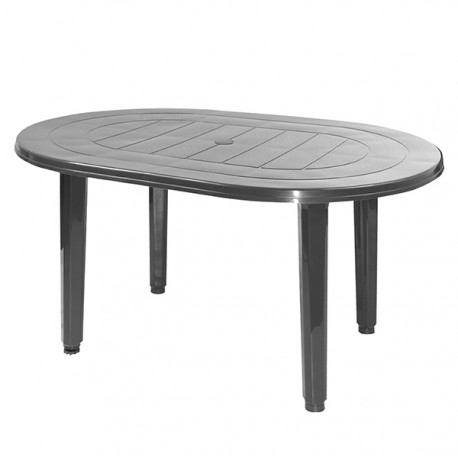 Mesa Jardin Oval Antracita 130x90 Cm