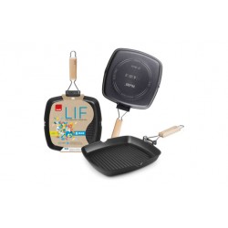 Grill Ondulado Aluminio Fundido Asa Abatible Lif 20 Cm Induc