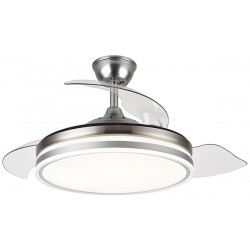 Ventilador Techo C/luz 3 Aspas Retractil Plata 107 Cm