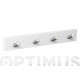 Percha Pared 4 Pomos Inclinados Blanco Inox Nesu