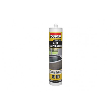 Silicona Alta Temperatura 290 Ml Negro Soudal