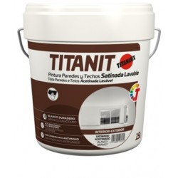 Pintura Plastica Interior Exterior Titanit Satinado 4 L Blan