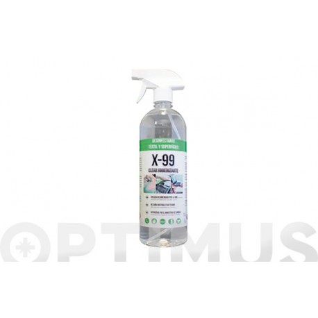 Limpiador Hidroalcoholico X-99 Clear Higienizante 1 L Con Pu