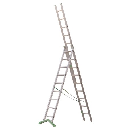 Escalera Aluminio Profesional Triple Combinada 9+9+9 PeldaÑo