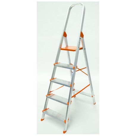 Escalera Aluminio PeldaÑo Ancho 5 PeldaÑos Plabell