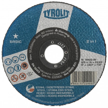 Disco Corte Acero/inox Basic 125 X 2.5 X 22 Tyrolit