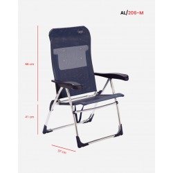 Silla Playa 7p Multifibra Aluminio Azul Oscuro 56x64x98