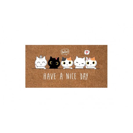 Felpudo Coco Estampado 70 X 40 Cm Gatos Nice Day Duett
