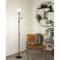 Lampara Pie Con Lector Negro/blanco "montanini-e" -