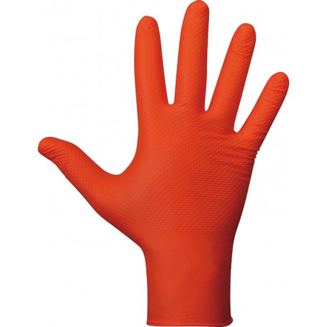 Guante Nitrilo Desechable Naranja 10