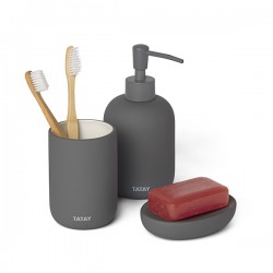 Jabonera Soft Ceramica Soft Gris Antracita -