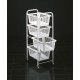 Verdulero Coc 4c 38x30x83cm Pl Bl Miami Metaltex