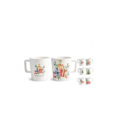 Mug New Bone China Navidad 35 Cl Holiday Surtido