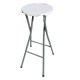 Taburete Redondo Plegable Blanco 32x76cm