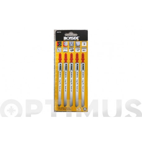 Hoja Sierra Calar Para Metal Y Pvc T318 Bf 5 Uds Recto Fino.