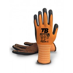 Guante Nylon Naranja Nitrilo Palma T.8