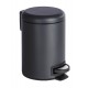 Cubo BaÑo Pedal Negro Leman 3 L