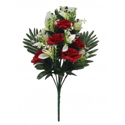 Ramo Palma Rosas X12 Rojo 58 Cm