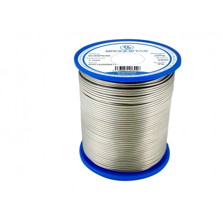 Hilo De Soldar EstaÑo 50sn/ 50pb Ø 1 Mm 250 Gr Con Flux Broq