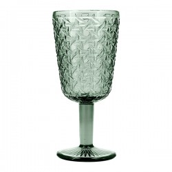 Copa Vidrio Relieve Verde Agata Pack-6 29 Cl
