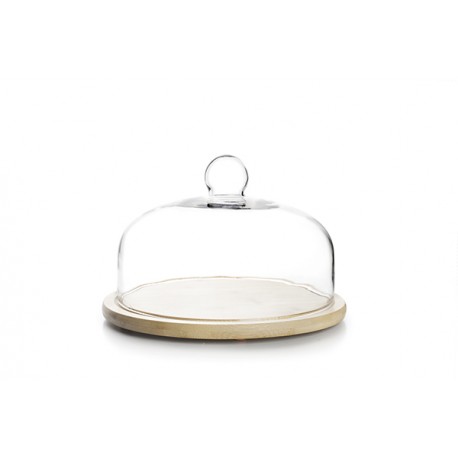 Quesera Madera T/cristal 26 Cm