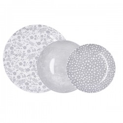 Vajilla Porcelana Aquilea Gris 12 Pz