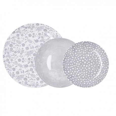 Vajilla Porcelana Aquilea Gris 12 Pz