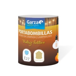 Portabombilla E27 Cable Textil Garza 110x110x125mm Dor Garza