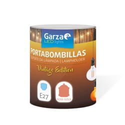 Portabombilla E27 Cable Textil Garza 110x110x125mm Rosa Garz