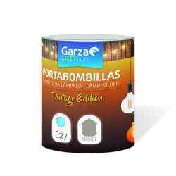 Portabombilla E27 Cable Textil Garza 110x110x125mm Niq Garza