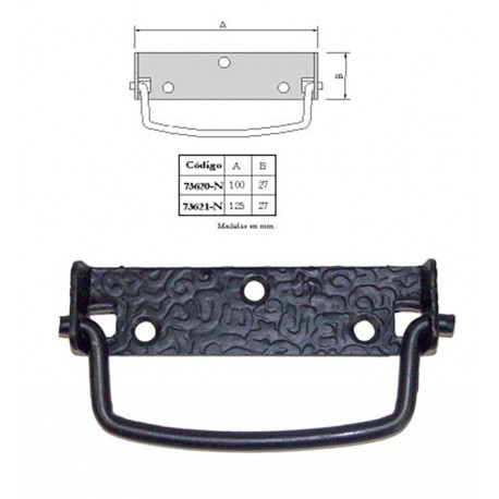 Asa Abatible Negra 100x27 Mm