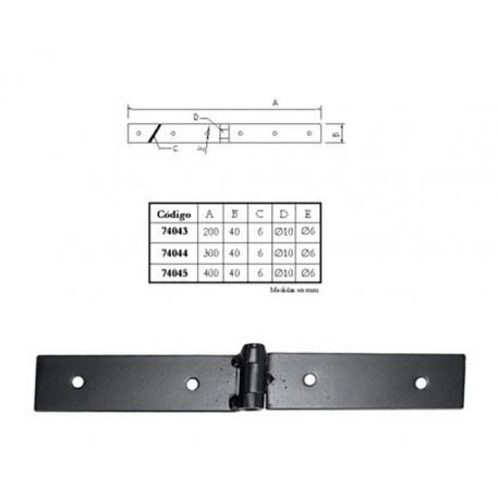 Bisagra Atornillar 200x40 Mm