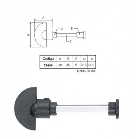 Muletilla Con Boton De Seguridad 50 Mm