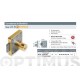 Cerradura 23r/30mm Sobreponer Mueble Bombillo 16 Mm Latonada