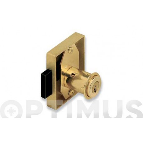 Cerradura 23r/25mm Sobreponer Mueble Bombillo 25mm Latonada