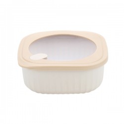 Hermetico Pp Cuadrado Beige 1400 Ml