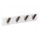Percha Pared Madera Blanca 4 Ganchos Inox Mate Nesu