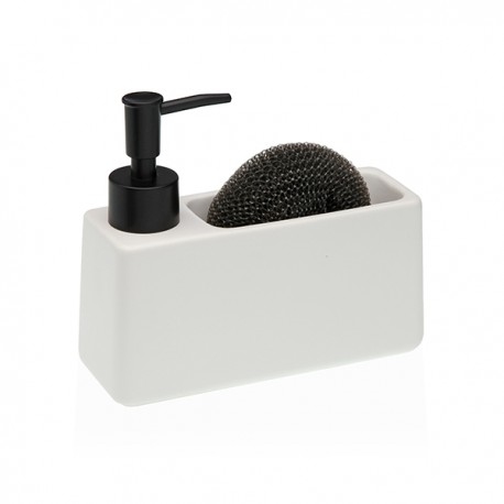 Dispensador Jabon +estropajero Blanco -