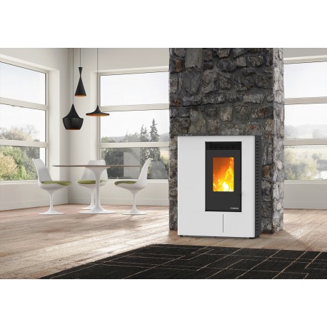 Estufa De Pellet Wells 10,6 Kw Blanca Karmek