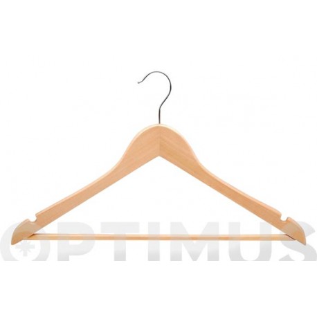 Percha Madera Con Barra (6 Unidades) 44 X 23 Cm Mondex