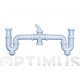 Sifon Curvo Doble Racord Extensible Ø 40 Mm +2 Tomas Elect C