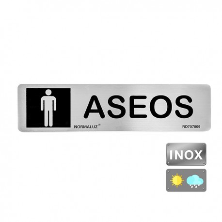 SeÑal Inox Aseos Hombre 200x50mm