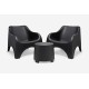 Conjunto Resina Cloud Negro 79,5x81x76
