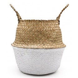 Cesto Mimbre Blanco 36x36 Cm